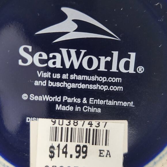 Sea World Etched Penguin Coffee Mug Navy Blue White Accent Logo on Handle NWT - Picture 8 of 8